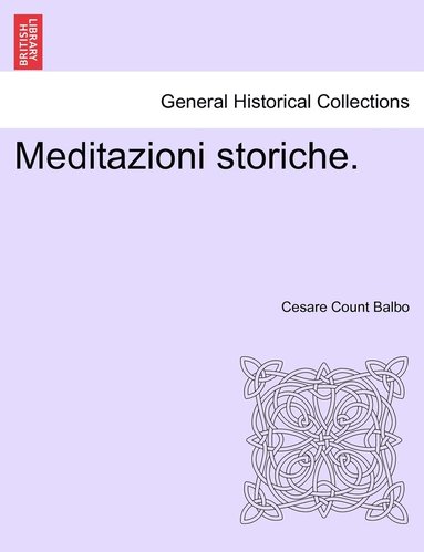 bokomslag Meditazioni storiche.