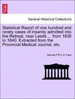 bokomslag Statistical Report of One Hundred and Ninety Cases of Insanity Admitted Into the Retreat, Near Leeds ... from 1830 to 1840. Extracted from the Provincial Medical Journal, Etc.