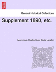 bokomslag Supplement 1890, Etc.