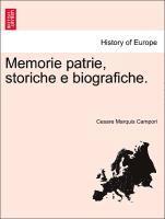 bokomslag Memorie Patrie, Storiche E Biografiche.