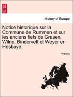 Notice Historique Sur La Commune de Rummen Et Sur Les Anciens Fiefs de Grasen, Wilne, Bindervelt Et Weyer En Hesbaye. 1