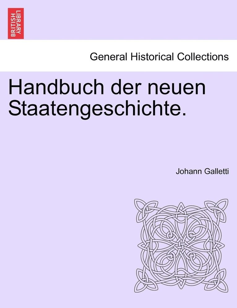 Handbuch Der Neuen Staatengeschichte. 1
