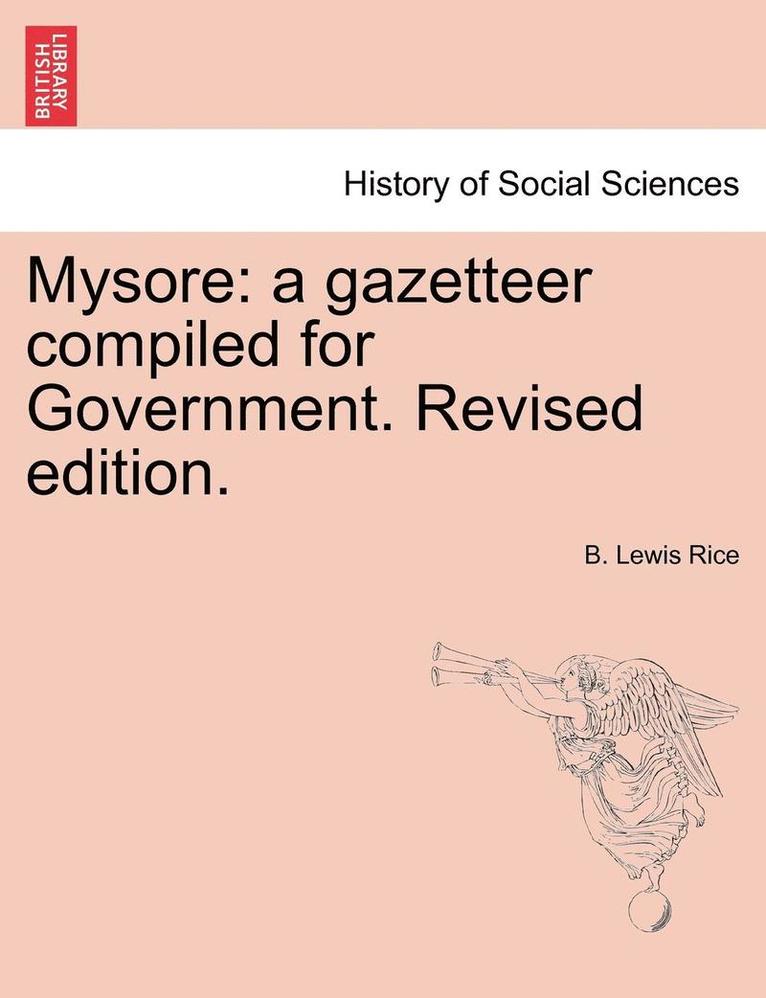 B Lewis Rice, B. Lewis Rice - Mysore, Häftad