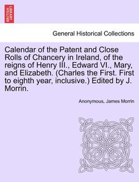 bokomslag Calendar of the Patent and Close Rolls of Chancery in Ireland, of the reigns of Henry III., Edward VI., Mary, and Elizabeth. (Charles the First. First to eighth year, inclusive.) Edited by J. Morrin.