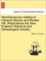 bokomslag Reminiscences Relating to General Warren and Bunker Hill. Read Before the New England Historical and Genealogical Society.