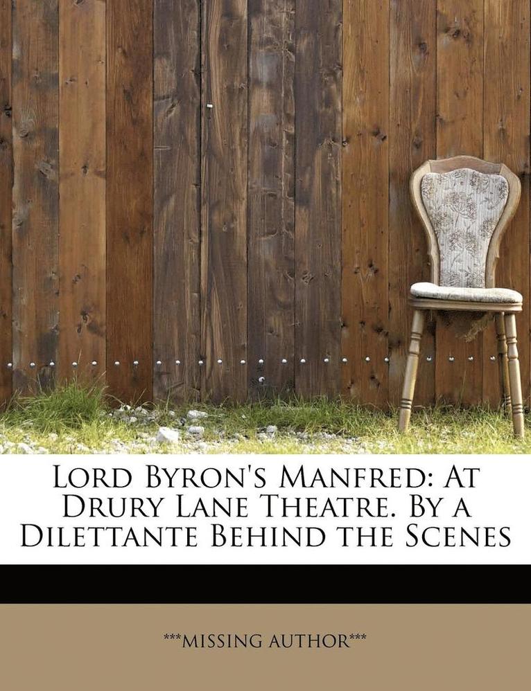 Lord Byron's Manfred 1
