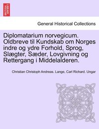 bokomslag Diplomatarium norvegicum. Oldbreve til Kundskab om Norges indre og ydre Forhold, Sprog, Slægter, Sæder, Lovgivning og Rettergang i Middelalderen. FJORTENDE SAMLING