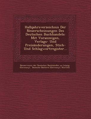 bokomslag Halbjahrsverzeichnis Der Neuerscheinungen Des Deutschen Buchhandels