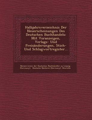 Halbjahrsverzeichnis Der Neuerscheinungen Des Deutschen Buchhandels 1