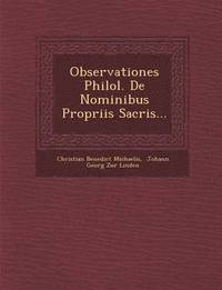bokomslag Observationes Philol. de Nominibus Propriis Sacris...