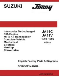 bokomslag Suzuki Jimny JA11C JA11V 660cc English Factory Parts Manual 1991-1996