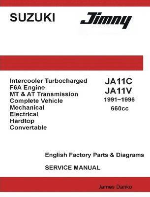 bokomslag Suzuki Jimny JA11C JA11V 660cc English Factory Parts Manual 1991-1996