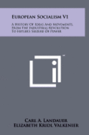 bokomslag European Socialism V1: A History of Ideas and Movements, from the Industrial Revolution to Hitler's Seizure of Power