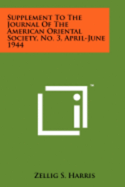 bokomslag Supplement to the Journal of the American Oriental Society, No. 3, April-June 1944