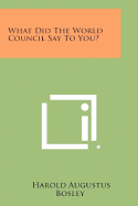 bokomslag What Did the World Council Say to You?