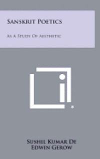 bokomslag Sanskrit Poetics: As a Study of Aesthetic