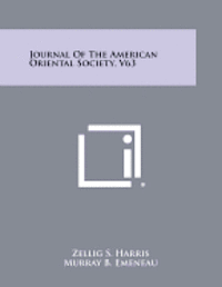 bokomslag Journal of the American Oriental Society, V63