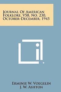 bokomslag Journal of American Folklore, V58, No. 230, October-December, 1945