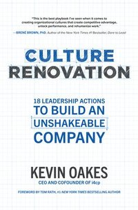 bokomslag Culture Renovation: 18 Leadership Actions to Build an Unshakeable Company