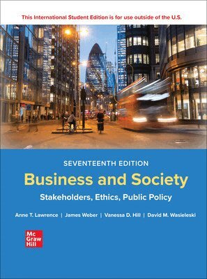 Anne Lawrence, James Weber - Business and Society: Stakeholders Ethics Public Policy ISE, Häftad