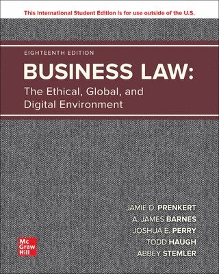 Business Law: The Ethical Global and Digital Environment ISE 1