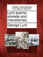 bokomslag Lyric Poems, Sonnets and Miscellanies.