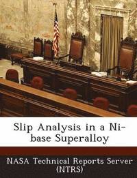 bokomslag Slip Analysis in a Ni-Base Superalloy