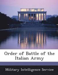 bokomslag Order of Battle of the Italian Army