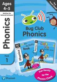 bokomslag Phonics - Learn at Home Pack 1 (Bug Club), Phonics Sets 1-3 for ages 4-5 (Six stories + Parent Guide + Activity Book)