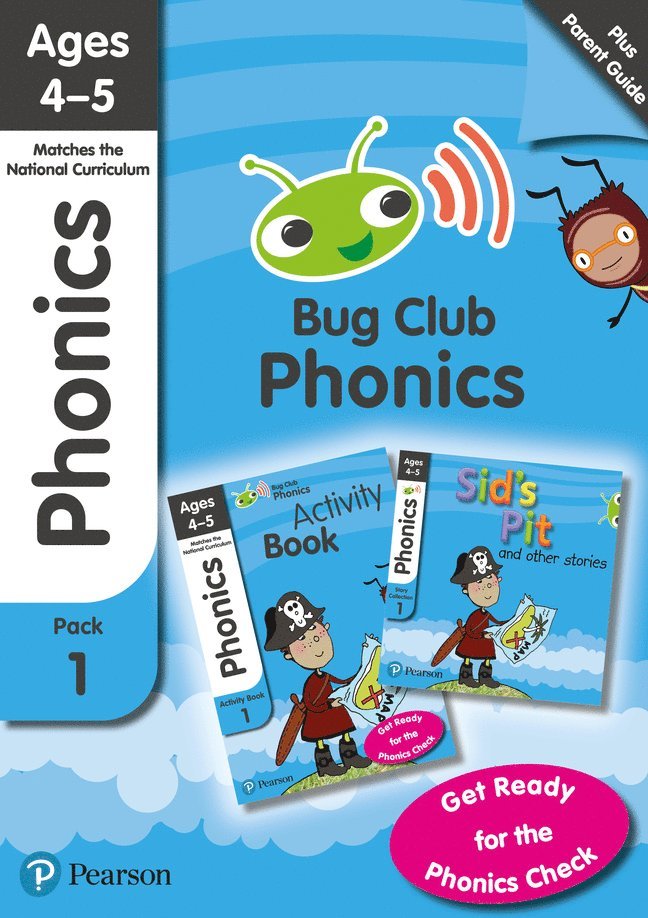 Phonics - Learn at Home Pack 1 (Bug Club), Phonics Sets 1-3 for ages 4-5 (Six stories + Parent Guide + Activity Book) 1