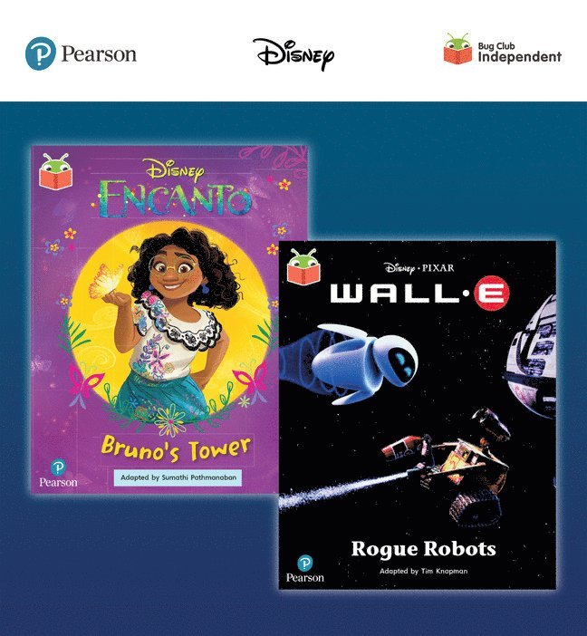 Pearson Bug Club Disney Year 2 Pack C, including Turquoise and Gold book band readers; Encanto: Bruno's Tower, Wall-E: Rogue Robots 1