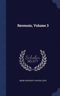 bokomslag Recensio, Volume 3