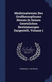 bokomslag Medizinalwesen Des Groherzogthums Hessen In Seinen Gesetzlichen Bestimmungen Dargestellt, Volume 1