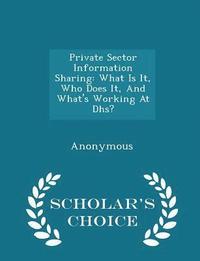 bokomslag Private Sector Information Sharing