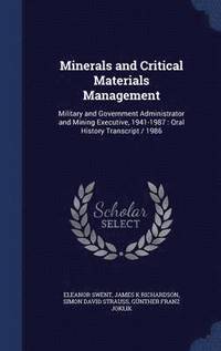 bokomslag Minerals and Critical Materials Management