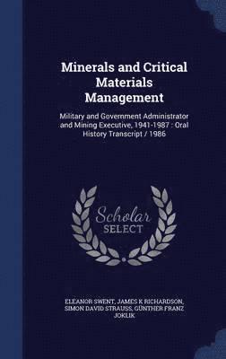 Minerals and Critical Materials Management 1