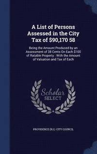 bokomslag List of Persons Assessed in the City Tax of $90,170 58