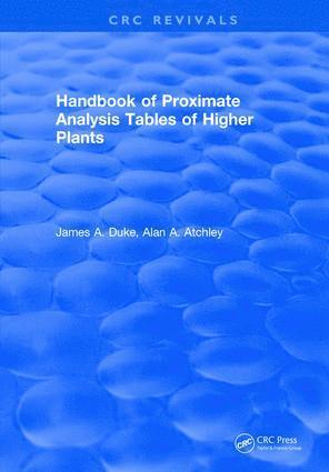 James A. Duke - Handbook of Proximate Analysis Tables of Higher Plants, Inbunden