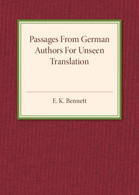 Passages from German Authors for Unseen Translation 1