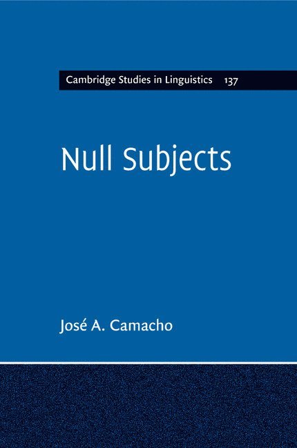 Jos&#233; A. Camacho, New Jersey) Camacho, Jose A. (Rutgers University, José A. Camacho - Null Subjects, Häftad