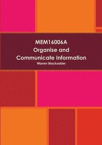 bokomslag Mem16006a Organise and Communicate Information