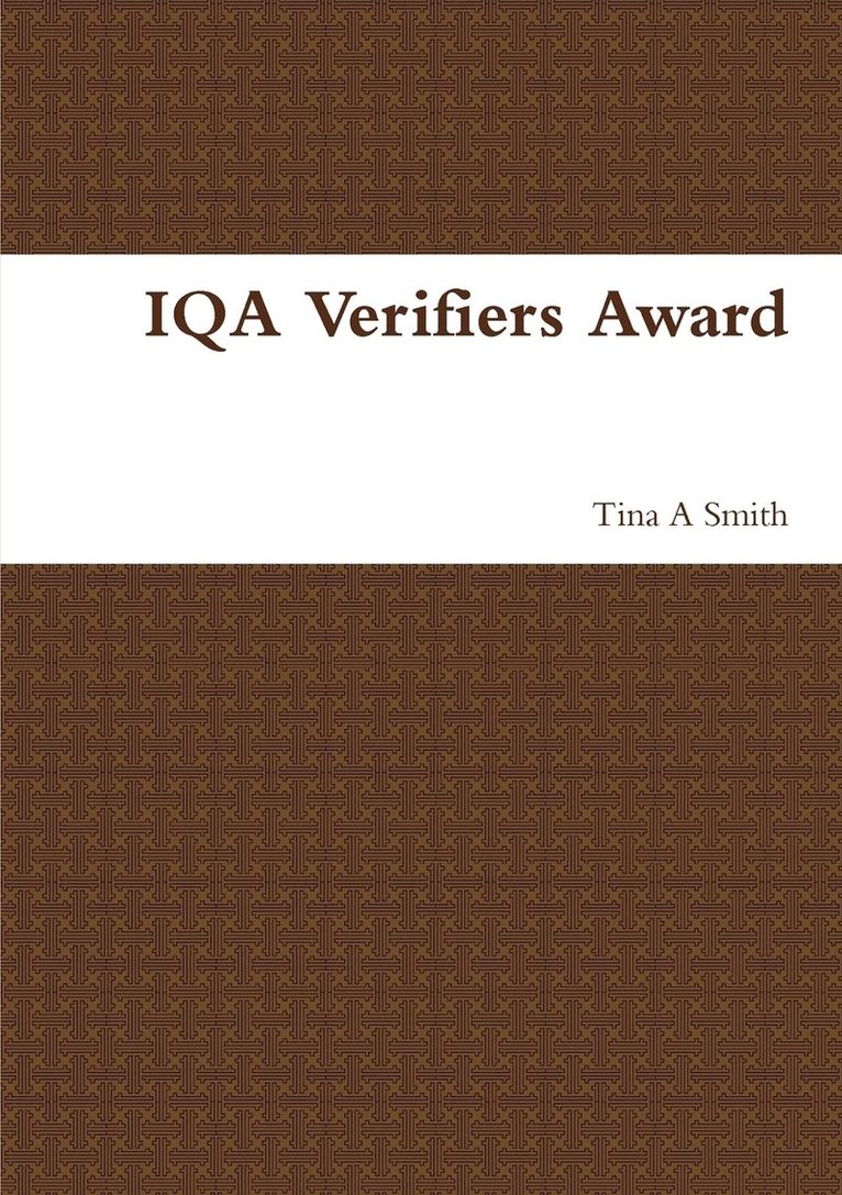 Iqa Verifiers Award 1