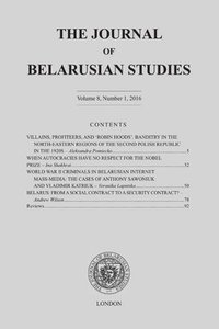 bokomslag Journal of Belarusian Studies 2016