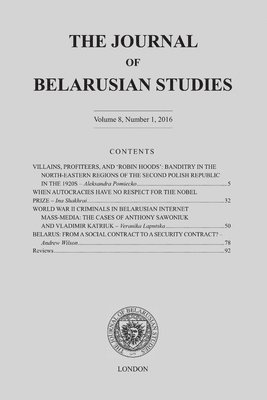 bokomslag The Journal of Belarusian Studies 2016