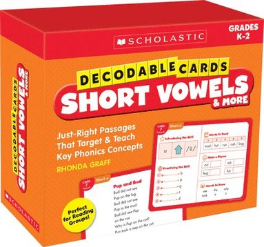 bokomslag Decodable Cards: Short Vowels & More