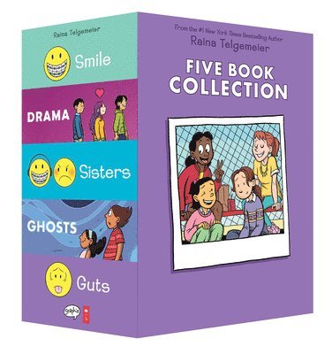 Raina Telgemeier Five Book Collection: Smile, Drama, Sisters, Ghosts, Guts 1