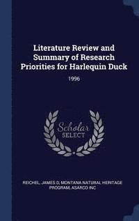 bokomslag Literature Review and Summary of Research Priorities for Harlequin Duck