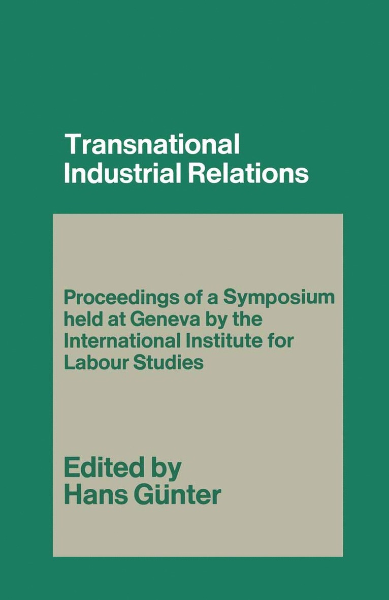 Hans Gunter - Transnational Industrial Relations, Häftad