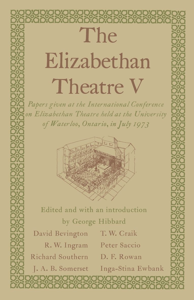 The Elizabethan Theatre V 1