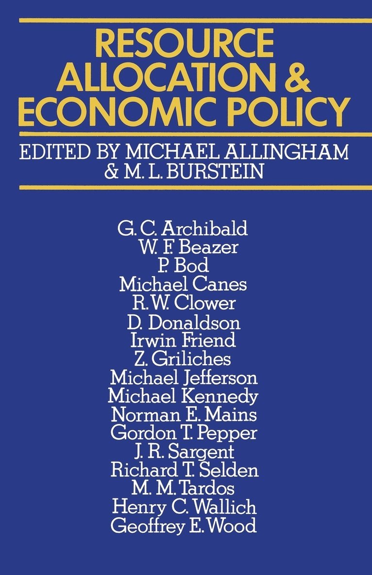 Resource Allocation and Economic Policy 1